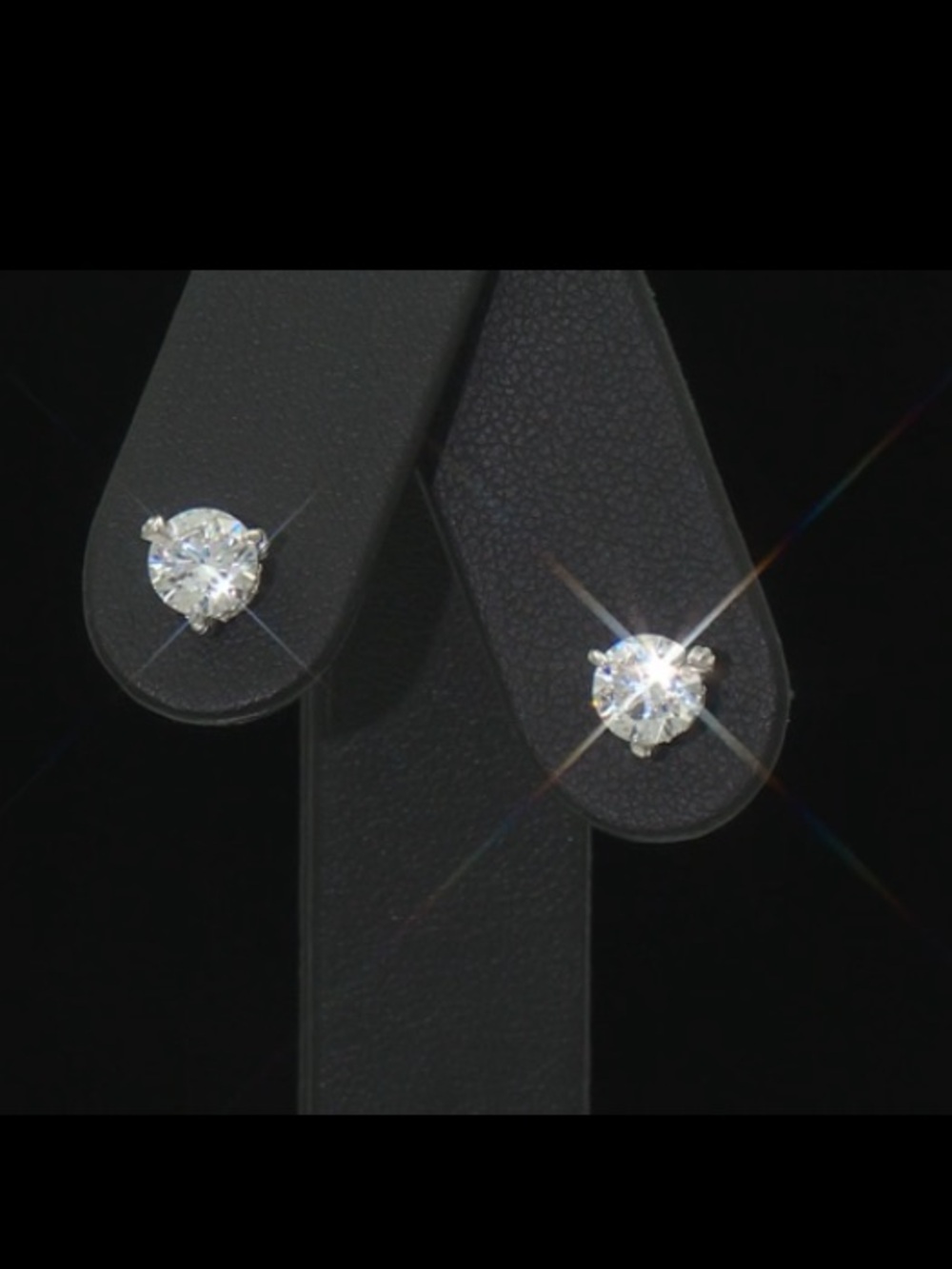 Judith Ripka 3 prong Sparkling Round Cubic Zirconia Stud Earrings -